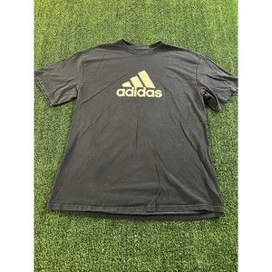 Adidas Center Logo Navy Blue/White L Crew T Shirt Casual